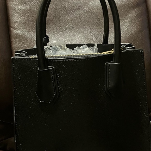 Reduced Shipping! Michael Kors Black Satchel with Gold Accents - Picture 2 of 9